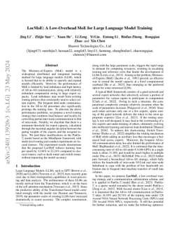 LocMoE: A Low-Overhead MoE for Large Language Model Training