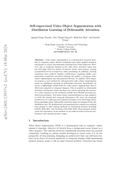 Self-supervised Video Object Segmentation with Distillation Learning of
  Deformable Attention