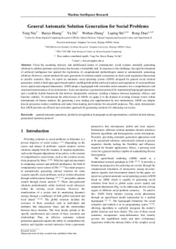 General Automatic Solution Generation of Social Problems