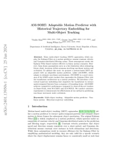AM-SORT: Adaptable Motion Predictor with Historical Trajectory Embedding
  for Multi-Object Tracking