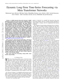 Dynamic Long-Term Time-Series Forecasting via Meta Transformer Networks