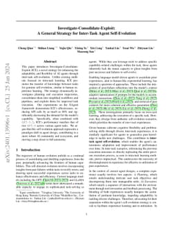 Investigate-Consolidate-Exploit: A General Strategy for Inter-Task Agent
  Self-Evolution