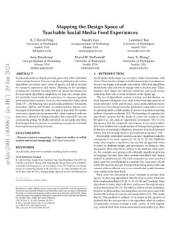 Mapping the Design Space of Teachable Social Media Feed Experiences