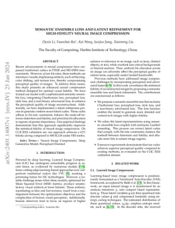 Semantic Ensemble Loss and Latent Refinement for High-Fidelity Neural
  Image Compression
