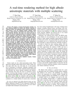 A real-time rendering method for high albedo anisotropic materials with
  multiple scattering