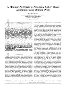 A Modular Approach to Automatic Cyber Threat Attribution using Opinion
  Pools