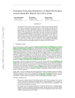 Towards Cheaper Inference in Deep Networks with Lower Bit-Width
  Accumulators