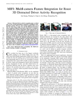 MIFI: MultI-camera Feature Integration for Roust 3D Distracted Driver
  Activity Recognition