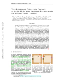 True Knowledge Comes from Practice: Aligning LLMs with Embodied
  Environments via Reinforcement Learning