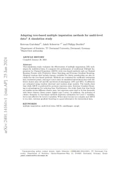 Adapting tree-based multiple imputation methods for multi-level data? A simulation study