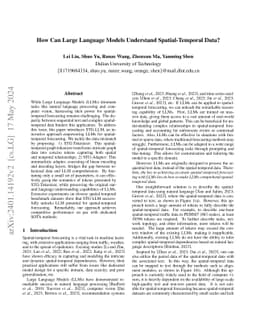 How Can Large Language Models Understand Spatial-Temporal Data?