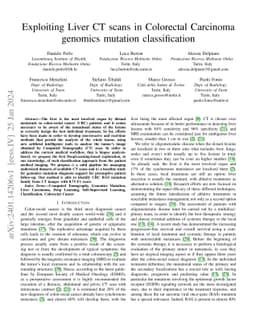 Exploiting Liver CT scans in Colorectal Carcinoma genomics mutation
  classification