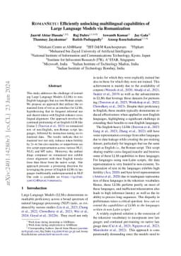 RomanSetu: Efficiently unlocking multilingual capabilities of Large
  Language Models via Romanization