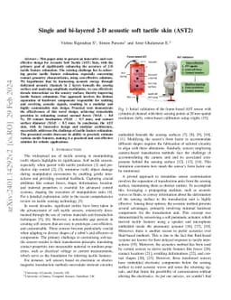 Single and bi-layered 2-D acoustic soft tactile skin (AST2)
