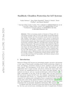 SunBlock: Cloudless Protection for IoT Systems