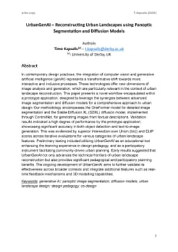 UrbanGenAI: Reconstructing Urban Landscapes using Panoptic Segmentation
  and Diffusion Models
