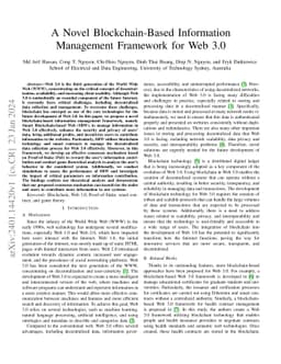 A Novel Blockchain Based Information Management Framework for Web 3.0