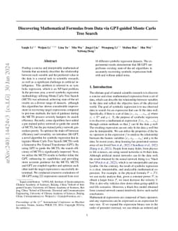Discovering Mathematical Formulas from Data via GPT-guided Monte Carlo
  Tree Search