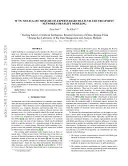M$^3$TN: Multi-gate Mixture-of-Experts based Multi-valued Treatment
  Network for Uplift Modeling