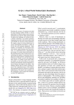 K-QA: A Real-World Medical Q&A Benchmark