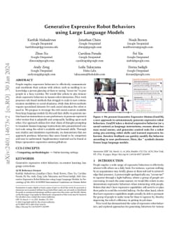 Generative Expressive Robot Behaviors using Large Language Models