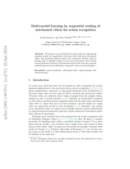 Multi-model learning by sequential reading of untrimmed videos for
  action recognition
