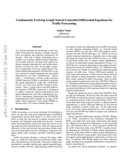 Continuously Evolving Graph Neural Controlled Differential Equations for
  Traffic Forecasting