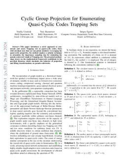 Cyclic Group Projection for Enumerating Quasi-Cyclic Codes Trapping Sets