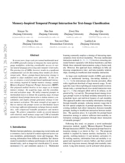 Memory-Inspired Temporal Prompt Interaction for Text-Image
  Classification