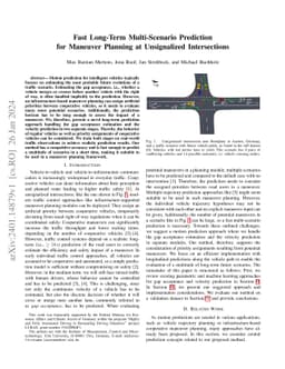 Fast Long-Term Multi-Scenario Prediction for Maneuver Planning at
  Unsignalized Intersections