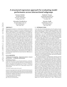 A structured regression approach for evaluating model performance across
  intersectional subgroups