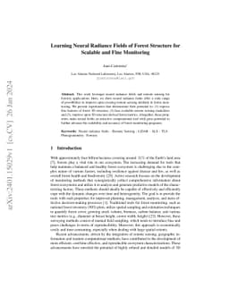 Learning Neural Radiance Fields of Forest Structure for Scalable and
  Fine Monitoring