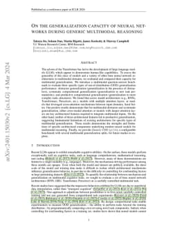 On the generalization capacity of neural networks during generic
  multimodal reasoning