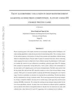 Tacit algorithmic collusion in deep reinforcement learning guided price
  competition: A study using EV charge pricing game