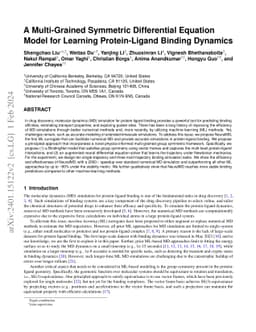 A Multi-Grained Symmetric Differential Equation Model for Learning
  Protein-Ligand Binding Dynamics