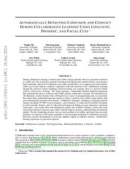Automatically Detecting Confusion and Conflict During Collaborative
  Learning Using Linguistic, Prosodic, and Facial Cues