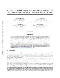 LYT-Net: Lightweight YUV Transformer-based Network for Low-Light Image
  Enhancement