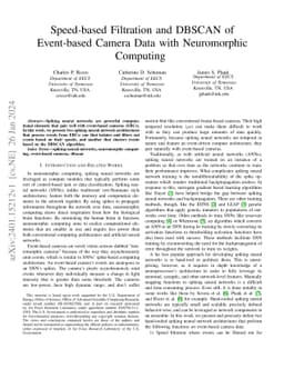 Speed-based Filtration and DBSCAN of Event-based Camera Data with
  Neuromorphic Computing