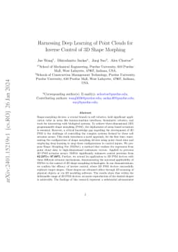 Harnessing Deep Learning of Point Clouds for Inverse Control of 3D Shape
  Morphing