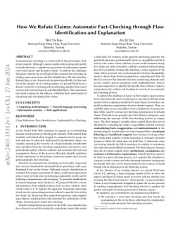 How We Refute Claims: Automatic Fact-Checking through Flaw
  Identification and Explanation