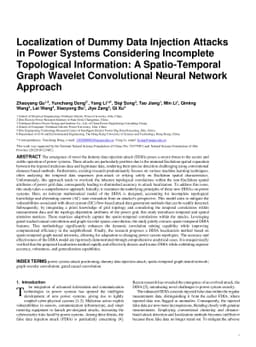 Localization of Dummy Data Injection Attacks in Power Systems
  Considering Incomplete Topological Information: A Spatio-Temporal Graph
  Wavelet Convolutional Neural Network Approach