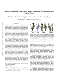 AniDress: Animatable Loose-Dressed Avatar from Sparse Views Using
  Garment Rigging Model