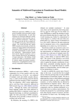 Semantics of Multiword Expressions in Transformer-Based Models: A Survey