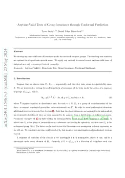 Anytime-Valid Tests of Group Invariance through Conformal Prediction