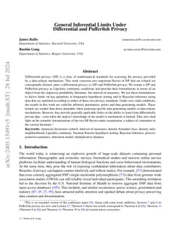 General Inferential Limits Under Differential and Pufferfish Privacy