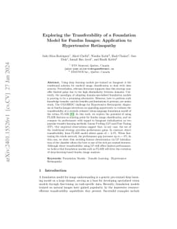 Exploring the Transferability of a Foundation Model for Fundus Images:
  Application to Hypertensive Retinopathy