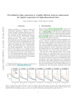 Prevalidated ridge regression is a highly-efficient drop-in replacement for logistic regression for high-dimensional data