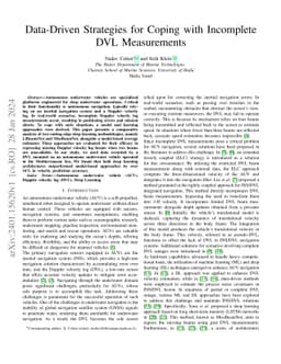 Data-Driven Strategies for Coping with Incomplete DVL Measurements
