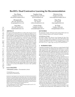 RecDCL: Dual Contrastive Learning for Recommendation