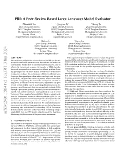 PRE: A Peer Review Based Large Language Model Evaluator